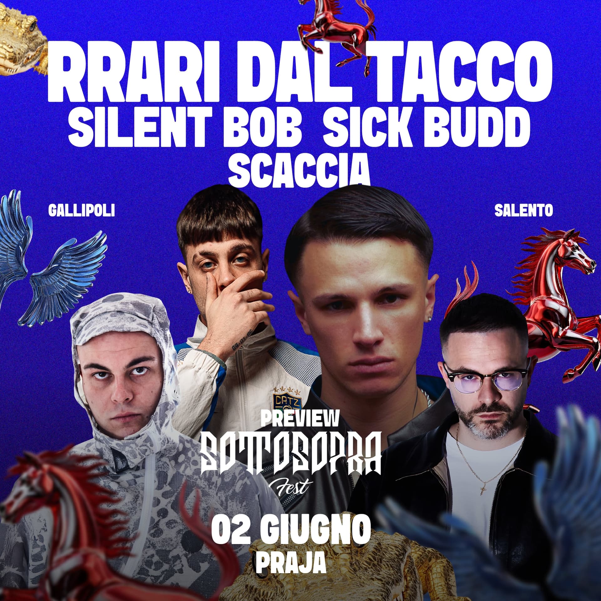RRARI DAL TACCO, SILENT BOB & SICK BUDD, SCACCIA @ Sottosopra Fest – 02 giugno 2025, Gallipoli